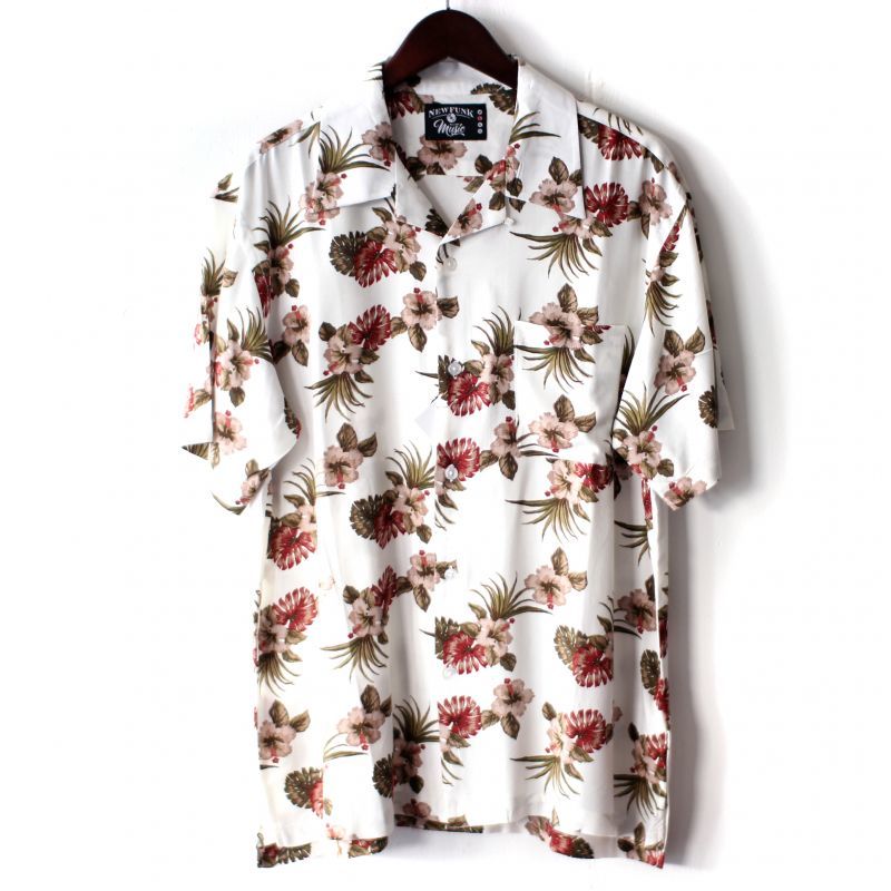 Pattern Shirt / Flower White / size XL CRACKLIMB 「 NewFunk store