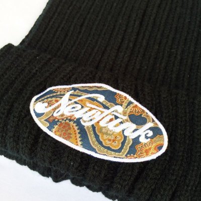 画像1: 【CRACKLIMB】'17 LOGO PAISLEY KNIT CAP (Brack)