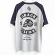 画像2: 【CRACKLIMB】 9thSUR RAGLAN TEE (GRY/NYV) (2)