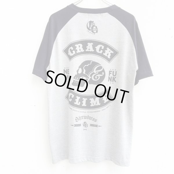 画像2: 【CRACKLIMB】 9thSUR RAGLAN TEE (GRY/NYV) (2)