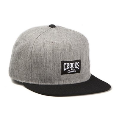 画像1: 【CROOKS&CASTLES】 CORE LOGO SNAPBACK CAP (GRY/BLK)