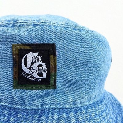 画像1: 【CRACKLIMB】 LOGO BUCKET HAT (L.INDGO)