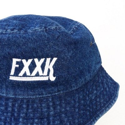 画像1: 【CRACKLIMB】 FXXK BUCKET HAT (INDIGO)