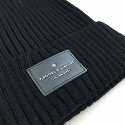 画像1: 【CROOKS&CASTLES】 REGAL KNIT CAP (BLK)