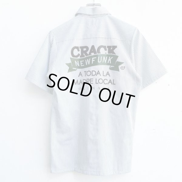 画像2: 【CRACKLIMB】 FLAG WORK SHIRT (WHT/GRN) (2)