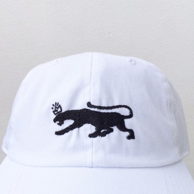 画像1: 【CRACKLIMB】 BLACK PANTHER 6 PANEL CAP (WHITE)