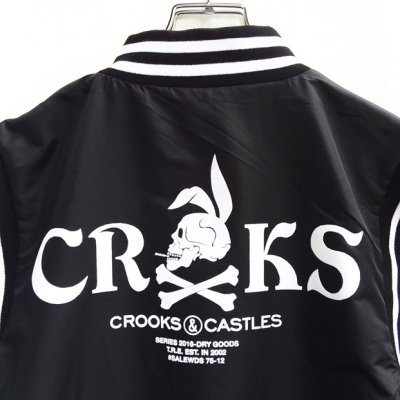 画像1: 【CROOKS&CASTLES】 THE PLAYER STADIUM JACKET (BLACK)