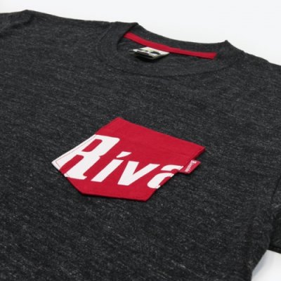 画像1: 【RIVAXIDE】 RIVAXIDE 'LOGO Pocket' T-shirt (Heather Black)