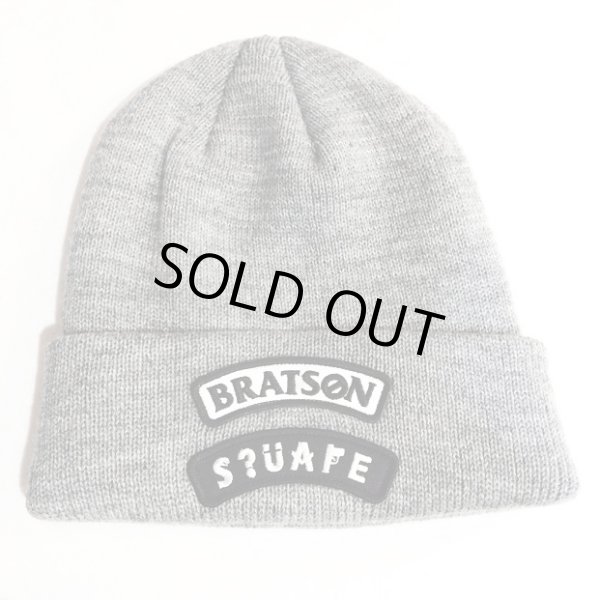 画像1: 【SQUARE】 BRATSON×SQAR COLLABO KNIT CAP "LOGO DESIGN" (GRAY) (1)