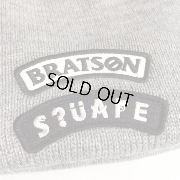 画像2: 【SQUARE】 BRATSON×SQAR COLLABO KNIT CAP "LOGO DESIGN" (GRAY) (2)