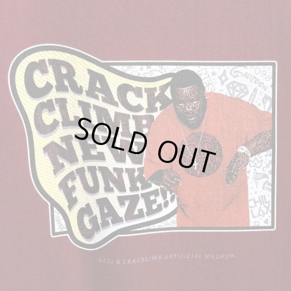 画像2: 【CRACKLIMB】 GAZE×CRACK / BIZ TEE (WINE) (2)