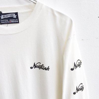 画像2: 【CRACKLIMB】'17 NEWFUNK LOGO WASH LONG TEE (WHITE)