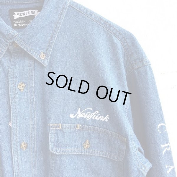 画像3: 【CRACKLIMB】'17 NEWFUNK LOGO DENIM SHIRT (LIGHT INDIGO) (3)