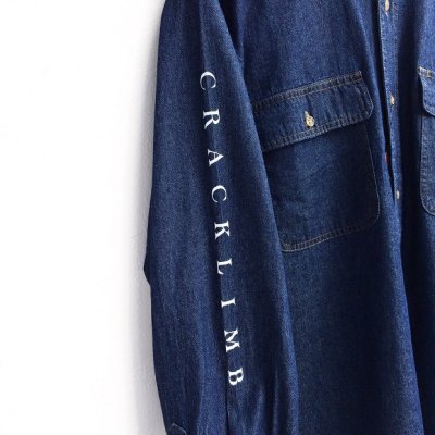 画像2: 【CRACKLIMB】'17 NEWFUNK LOGO DENIM SHIRT (INDIGO)