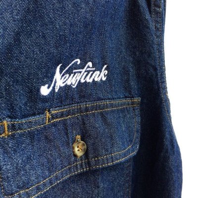 画像1: 【CRACKLIMB】'17 NEWFUNK LOGO DENIM SHIRT (INDIGO)