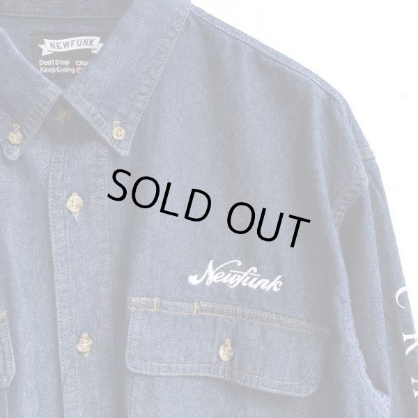 画像3: 【CRACKLIMB】'17 NEWFUNK LOGO DENIM SHIRT (INDIGO) (3)