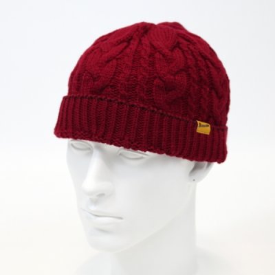 画像1: 【RIVAXIDE】'CONVEX LOGO' Braid Knit Cap [2016] (WINE)