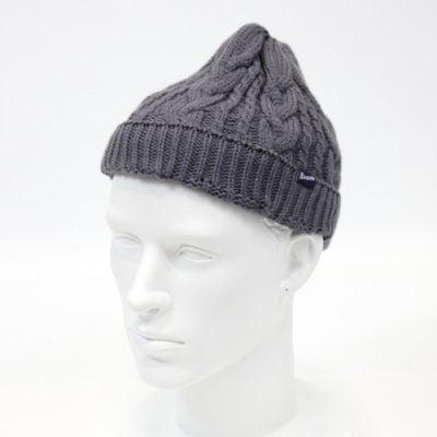 画像1: 【RIVAXIDE】'CONVEX LOGO' Braid Knit Cap [2016] (CHARCOAL)