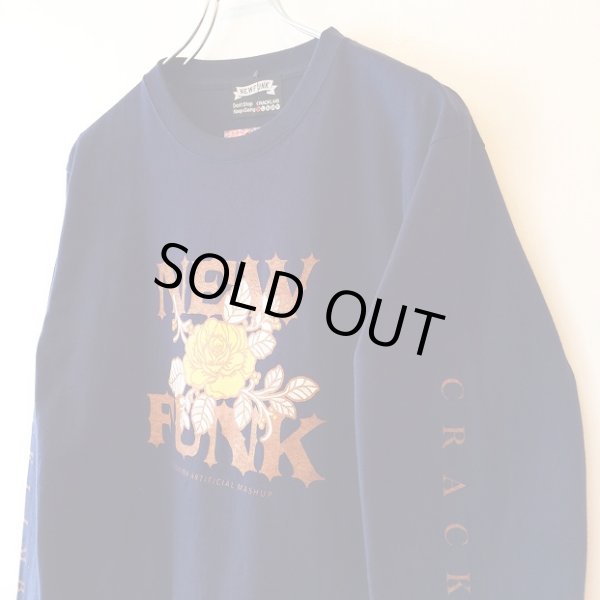 画像2: 【CRACKLIMB】FLOWER LONG TEE (NAVY) (2)