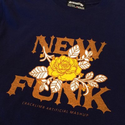 画像1: 【CRACKLIMB】FLOWER LONG TEE (NAVY)