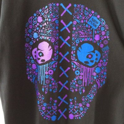 画像1: 【CRACKLIMB】PAISLEY SKULL TEE (BLACK)