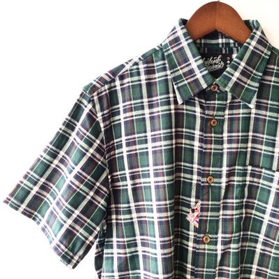 画像1: Green Check Shirt / size: M