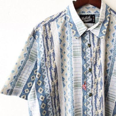 画像1: Bleu Marble Shirt / size: L