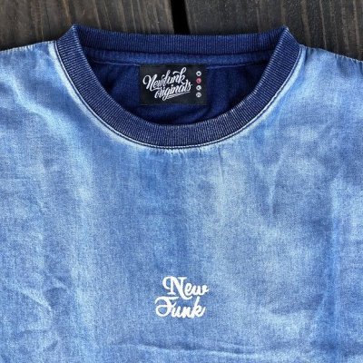 画像1: 【CRACKLIMB】NEWFUNK CUTSEW TEE (INDIGO)