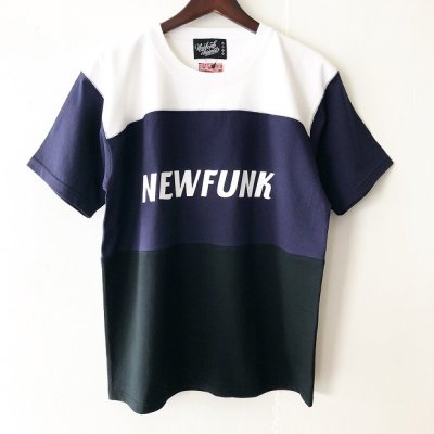 画像1: 【CRACKLIMB】THREE FOOTBALL TEE (W/N/B)