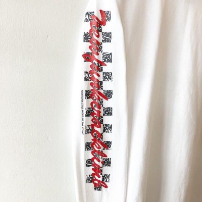 画像1: 【CRACKLIMB】FLAG LONG TEE (WHITE)