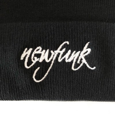 画像1: 【NEWFUNK】NF CURSIVE KNIT CAP (BLACK)