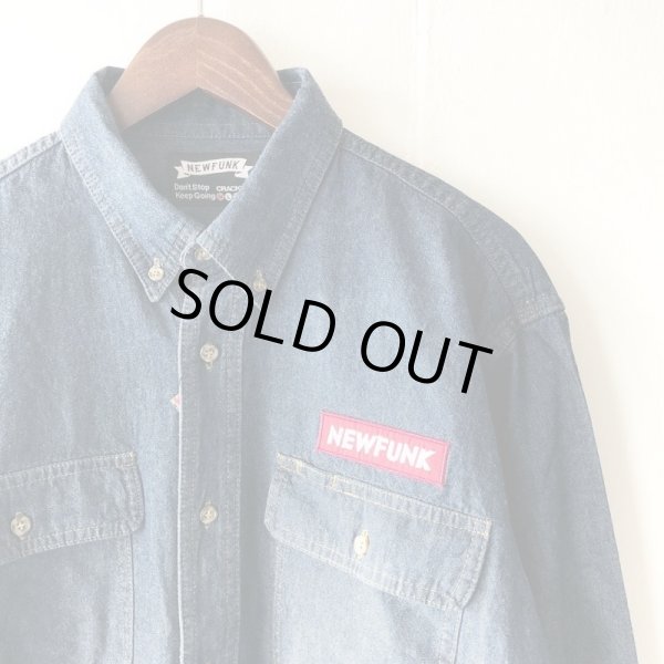 画像3: 【NEWFUNK】BOX LOGO DENIM SHIRT (INDIGO) (3)