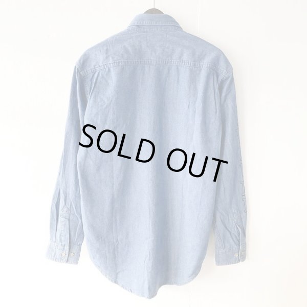 画像2: 【NEWFUNK】BOX LOGO DENIM SHIRT (LIGHT INDIGO) (2)