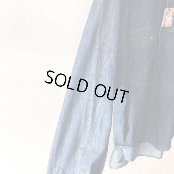 画像4: 【NEWFUNK】BOX LOGO DENIM SHIRT (INDIGO) (4)