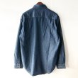 画像2: 【NEWFUNK】BOX LOGO DENIM SHIRT (INDIGO) (2)