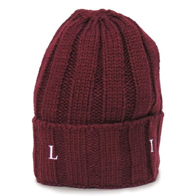 画像1: 【LIBE BRAND】ROUND LOGO RIB KNIT CAP