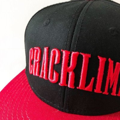 画像1: 【CRACKLIMB】ARCH CRACK SNAPBACK CAP (BLACK×RED)