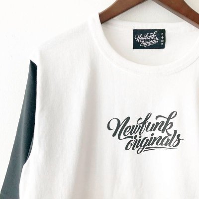 画像1: 【NEWFUNK】NEWFUNK ORIGINAL'S BASEBALL TEE (WHITE)