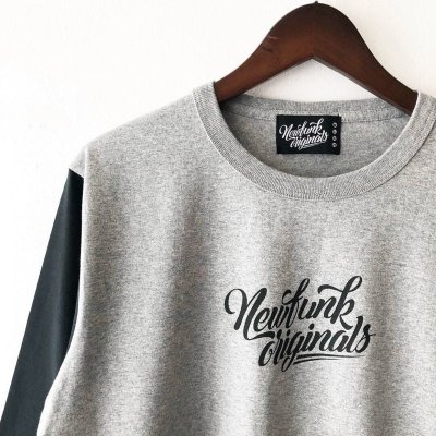 画像1: 【NEWFUNK】NEWFUNK ORIGINAL'S BASEBALL TEE (GRAY)