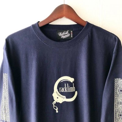 画像1: 【CRACKLIMB】HANDCUFFS LONG TEE (NAVY)