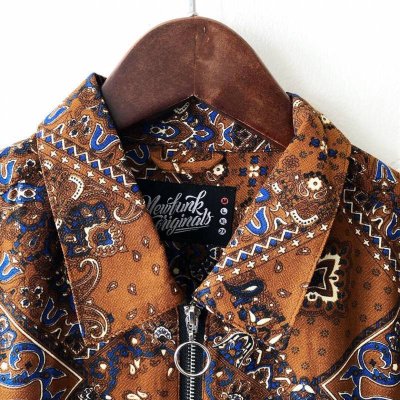 画像2: 【NEWFUNK】PAISLEY HALF ZIP SHIRT (BROWN)