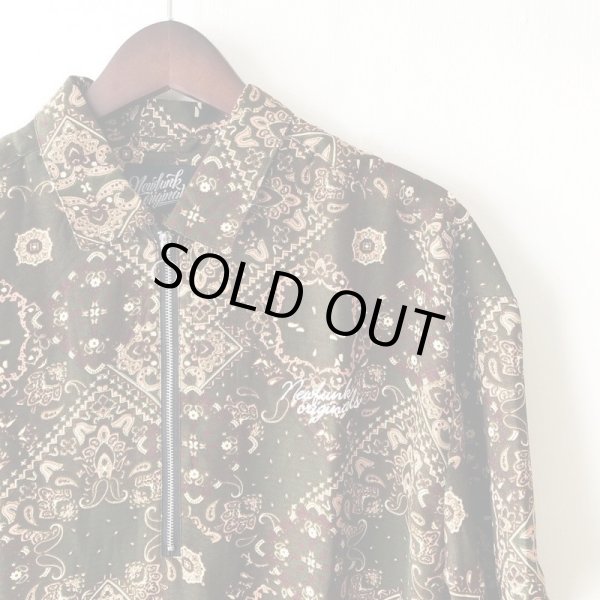 画像3: 【NEWFUNK】PAISLEY HALF ZIP SHIRT (GREEN) (3)