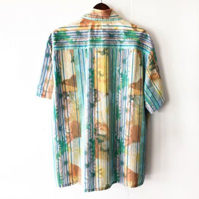 画像1: Pattern Shirt / Check Flower / size: XL