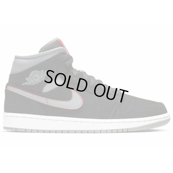 画像2: [USED] NIKE AIR JORDAN 1 MID "BK/GY" (2)