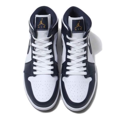 画像1: NIKE AIR JORDAN 1 MID "WH/NV"