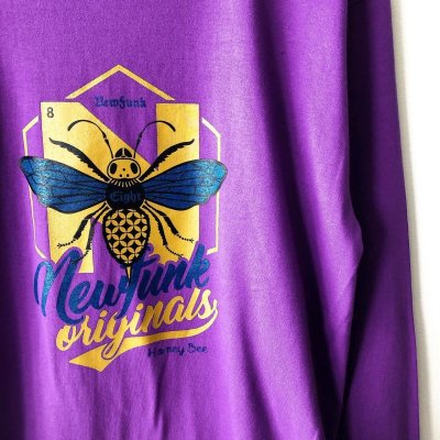 画像1: 【NEWFUNK】Honey Bee LONG TEE (PURPLE)