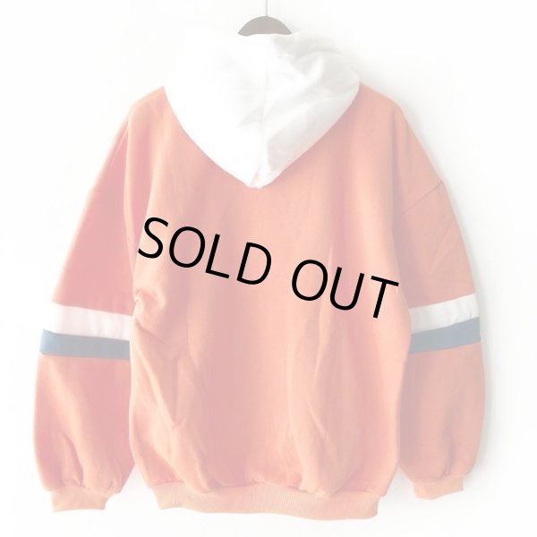 画像2: 【NEWFUNK】TWO LINE HOODIE (ORANGE) (2)