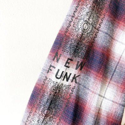 画像3: 【NEWFUNK】PAISLEY LINE OVERCHECK SHIRT (RED)