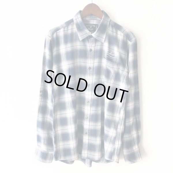 画像1: 【NEWFUNK】PAISLEY LINE OVERCHECK SHIRT (NAVY) (1)