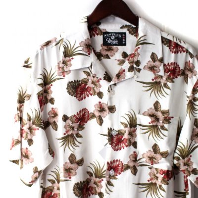 画像1: Pattern Shirt / Flower White / size: XL